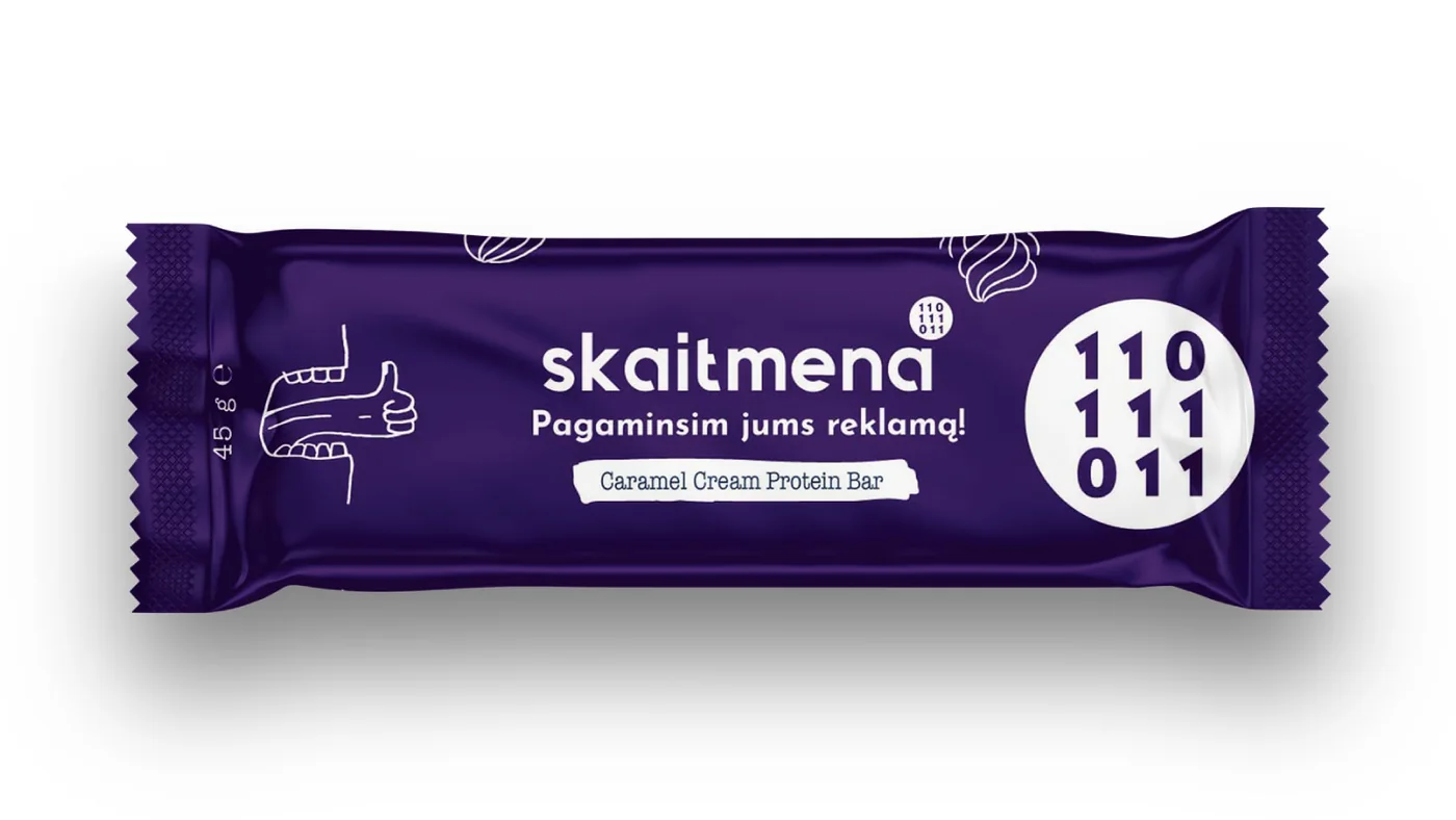 Cheatless bar mockup with the Skaitmena brand